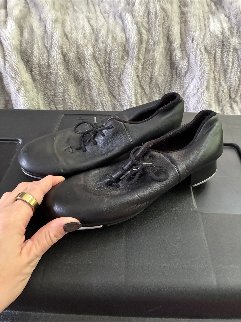 Women’s JSams Black Lace-Up Leather Dance Shoes